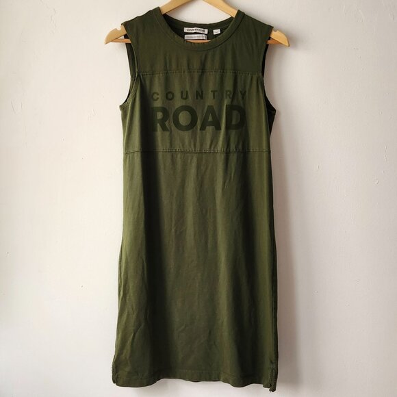Country Road Modern Logo Tank Dress Costal Cowgirl Australian Organic Cotton XS - Picture 6 of 15